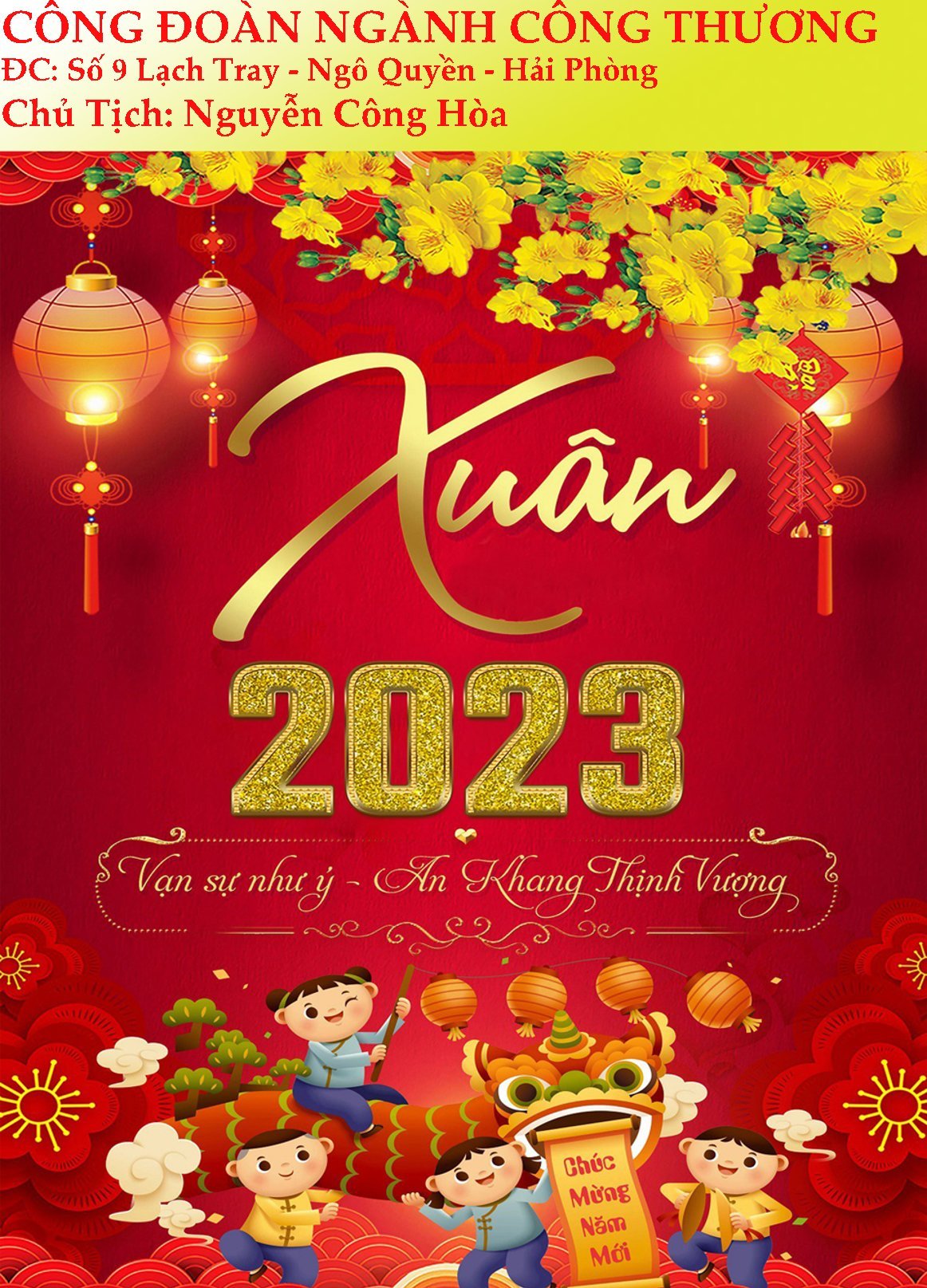 Công đoàn ngành Công Thương Hải Phòng chúc mừng năm mới Quý Mão 2023